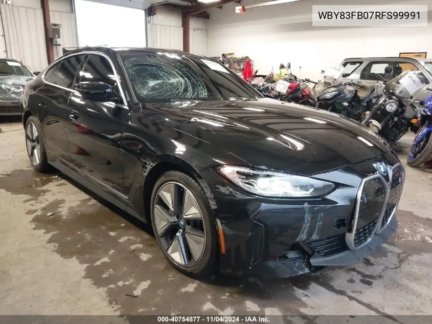 2024 BMW I4 xDrive40 VIN: WBY83FB07RFS99991 Lot: 40754877