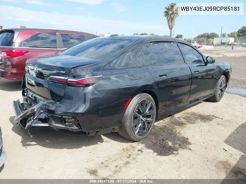 2024 BMW I7 Edrive50 VIN: WBY43EJ09RCP85181 Lot: 39847698