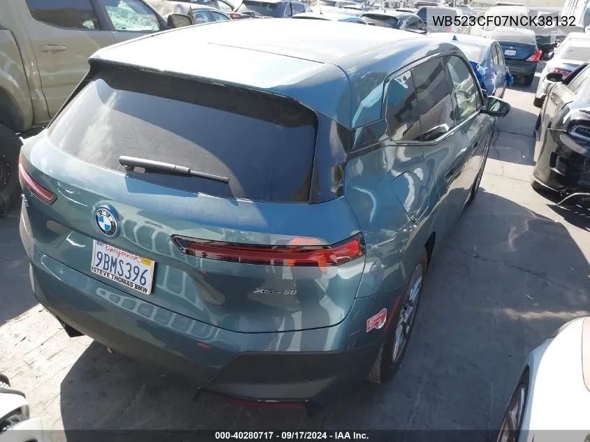 2022 BMW Ix xDrive50 VIN: WB523CF07NCK38132 Lot: 40280717