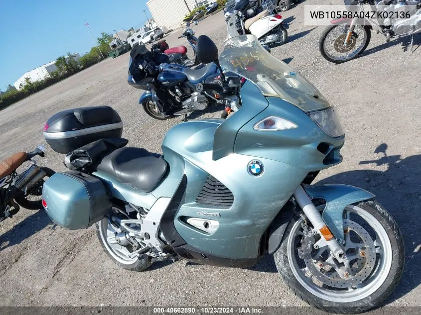 2004 BMW K1200 Gt VIN: WB10558A04ZK02136 Lot: 40662890