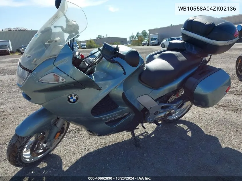 2004 BMW K1200 Gt VIN: WB10558A04ZK02136 Lot: 40662890