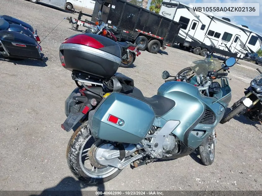 2004 BMW K1200 Gt VIN: WB10558A04ZK02136 Lot: 40662890