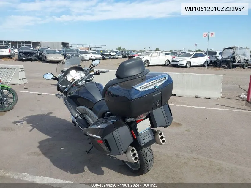 2012 BMW K1600 Gtl VIN: WB1061201CZZ22954 Lot: 40744250