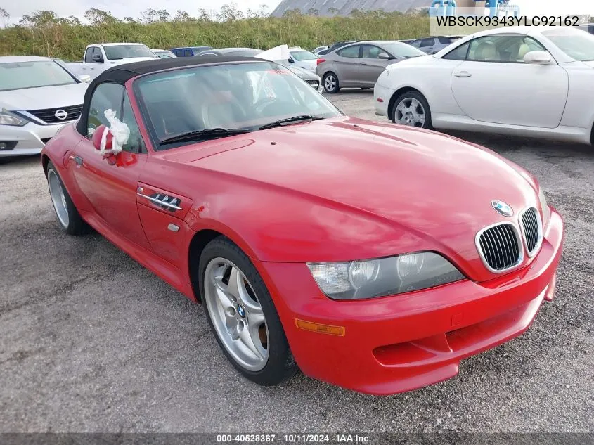 WBSCK9343YLC92162 2000 BMW M Roadster