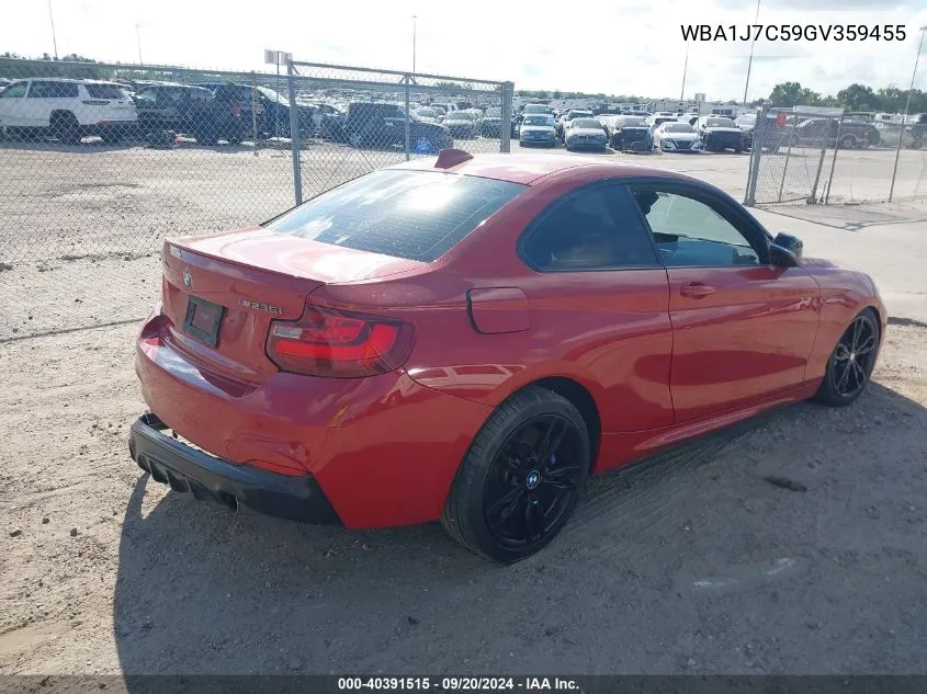 2016 BMW M235I VIN: WBA1J7C59GV359455 Lot: 40391515