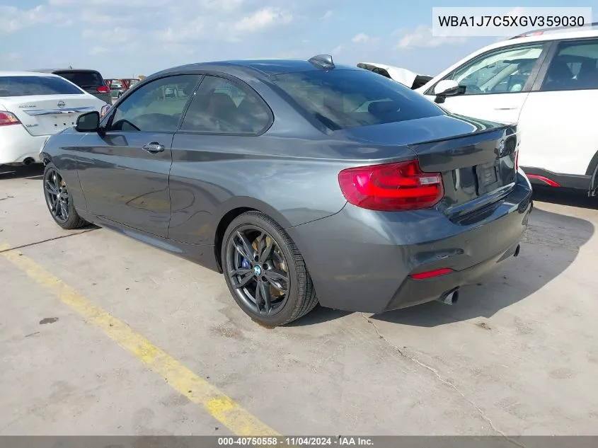 2016 BMW M235I VIN: WBA1J7C5XGV359030 Lot: 40750558