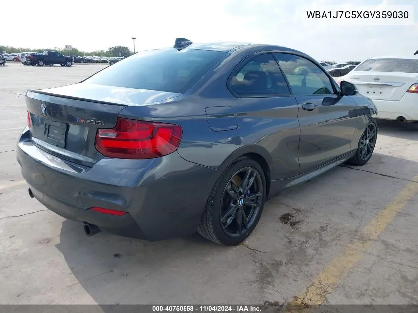 2016 BMW M235I VIN: WBA1J7C5XGV359030 Lot: 40750558