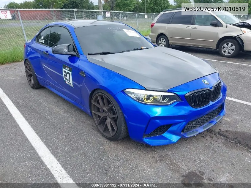 2019 BMW M2 Competition VIN: WBS2U7C57K7D10519 Lot: 39981192