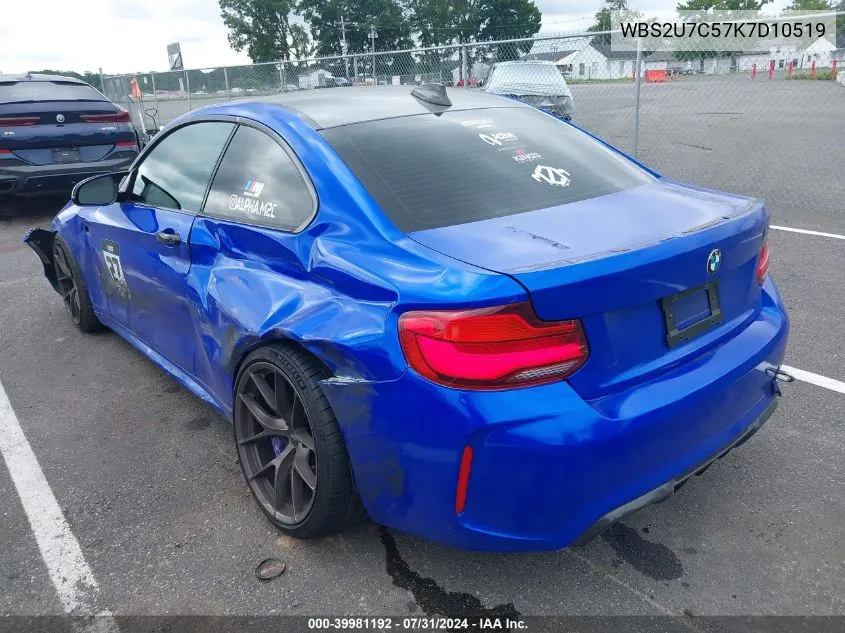 2019 BMW M2 Competition VIN: WBS2U7C57K7D10519 Lot: 39981192