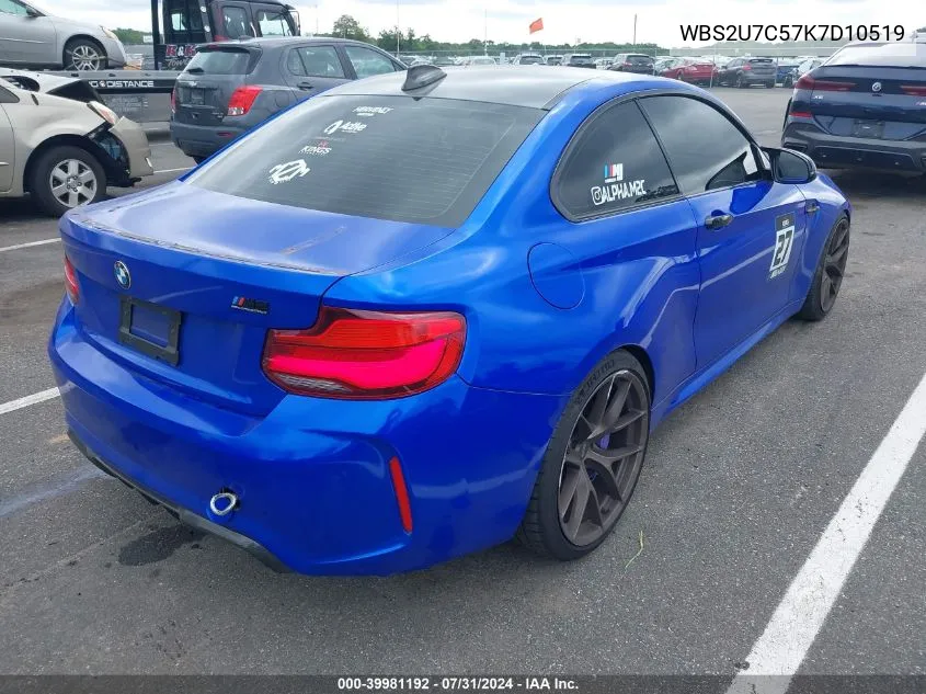 2019 BMW M2 Competition VIN: WBS2U7C57K7D10519 Lot: 39981192