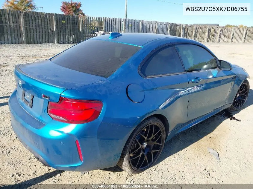 2019 BMW M2 Competition VIN: WBS2U7C5XK7D06755 Lot: 40651853