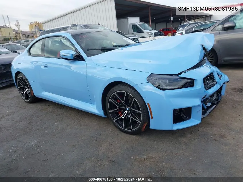 2024 BMW M2 VIN: 3MF13DM05R8D81986 Lot: 40678183