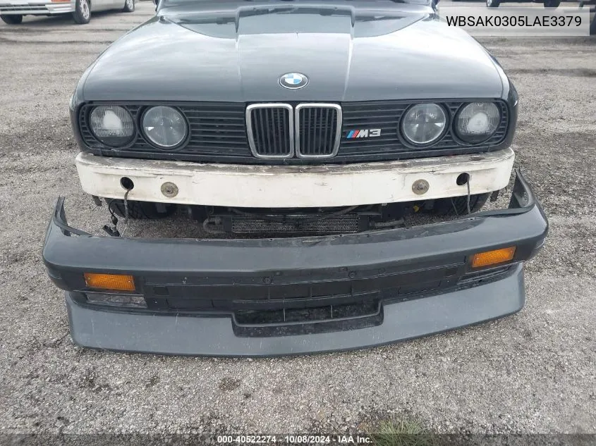 1990 BMW M3 VIN: WBSAK0305LAE3379 Lot: 40522274