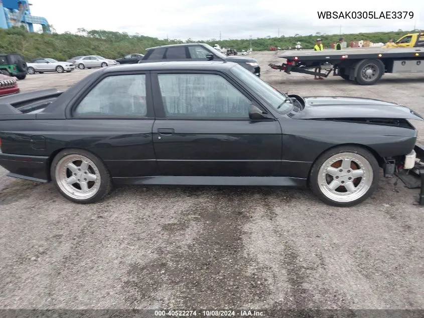 1990 BMW M3 VIN: WBSAK0305LAE3379 Lot: 40522274