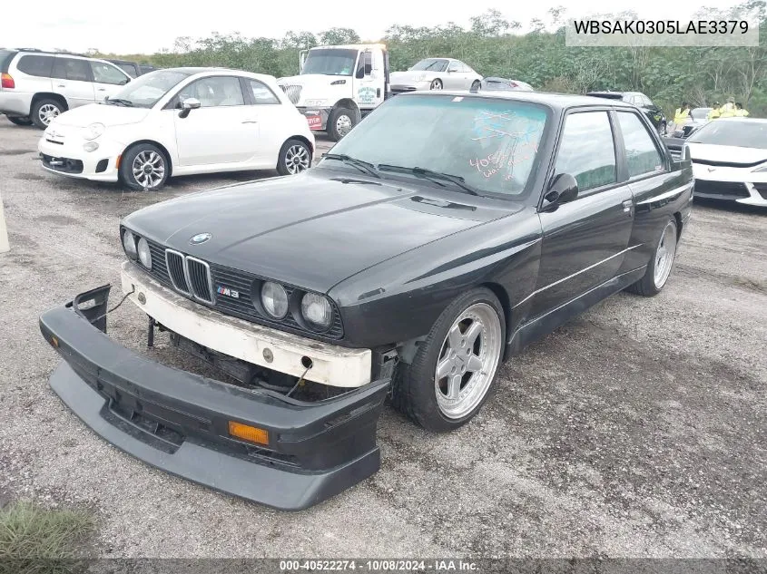 1990 BMW M3 VIN: WBSAK0305LAE3379 Lot: 40522274