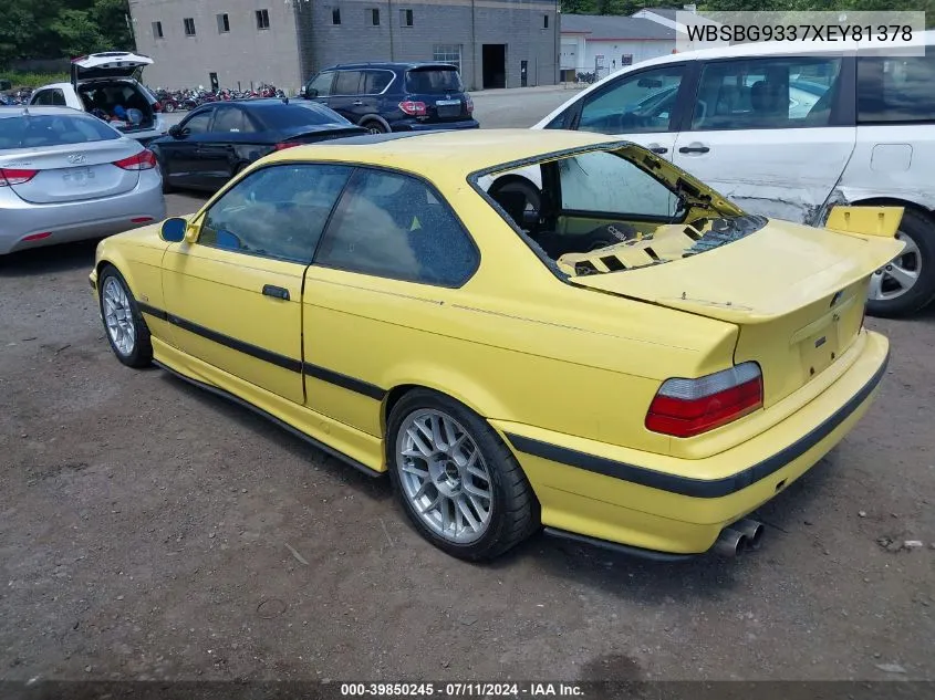 1999 BMW M3 VIN: WBSBG9337XEY81378 Lot: 39850245