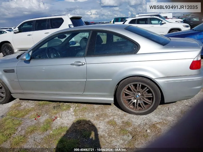 2001 BMW M3 VIN: WBSBL93491JR12035 Lot: 40492721