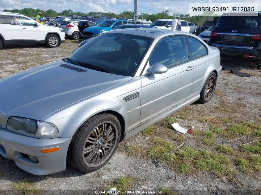 2001 BMW M3 VIN: WBSBL93491JR12035 Lot: 40492721