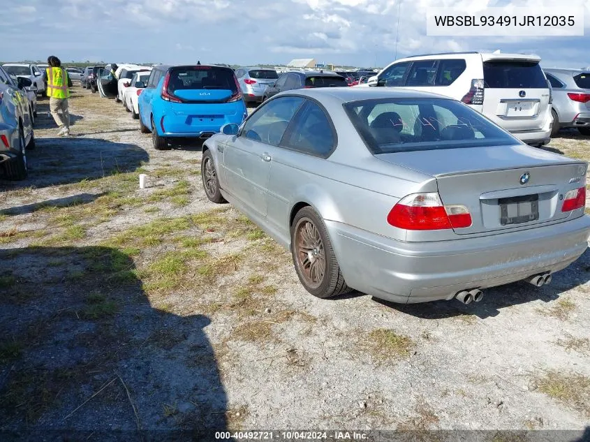 2001 BMW M3 VIN: WBSBL93491JR12035 Lot: 40492721