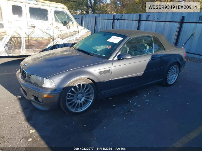 2001 BMW M3 Ci VIN: WBSBR93491EX20914 Lot: 40832077