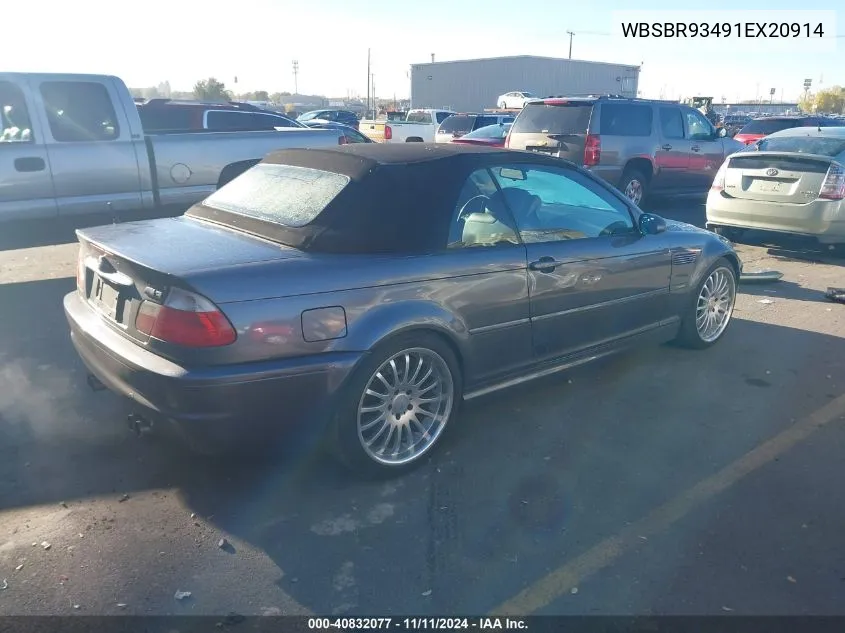 2001 BMW M3 Ci VIN: WBSBR93491EX20914 Lot: 40832077