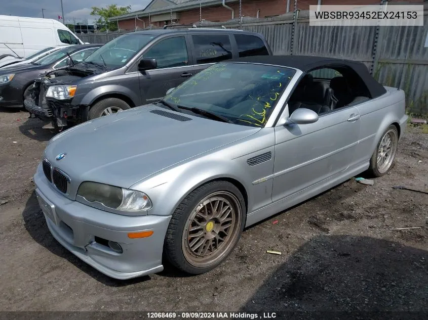 2002 BMW M3 VIN: WBSBR93452EX24153 Lot: 12068469