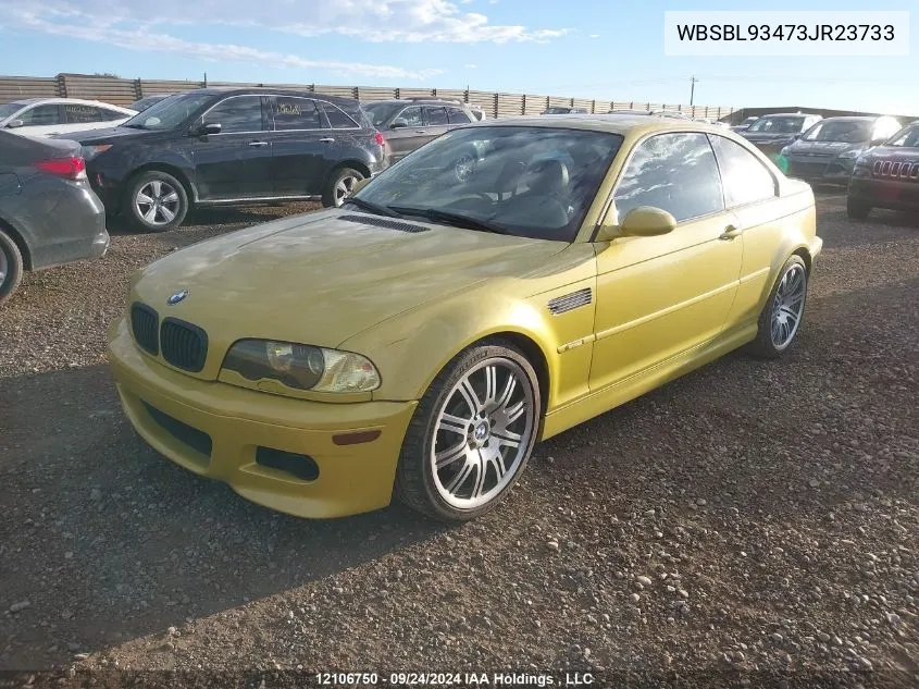 2003 BMW M3 VIN: WBSBL93473JR23733 Lot: 12106750