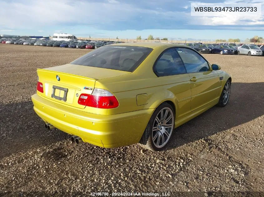 2003 BMW M3 VIN: WBSBL93473JR23733 Lot: 12106750