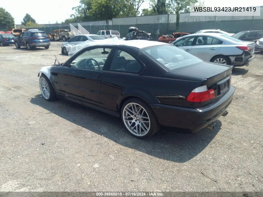 WBSBL93423JR21419 2003 BMW M3