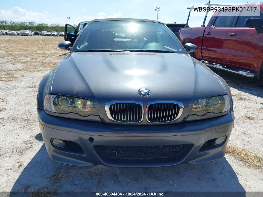 2003 BMW M3 VIN: WBSBR93493PK01417 Lot: 40694484