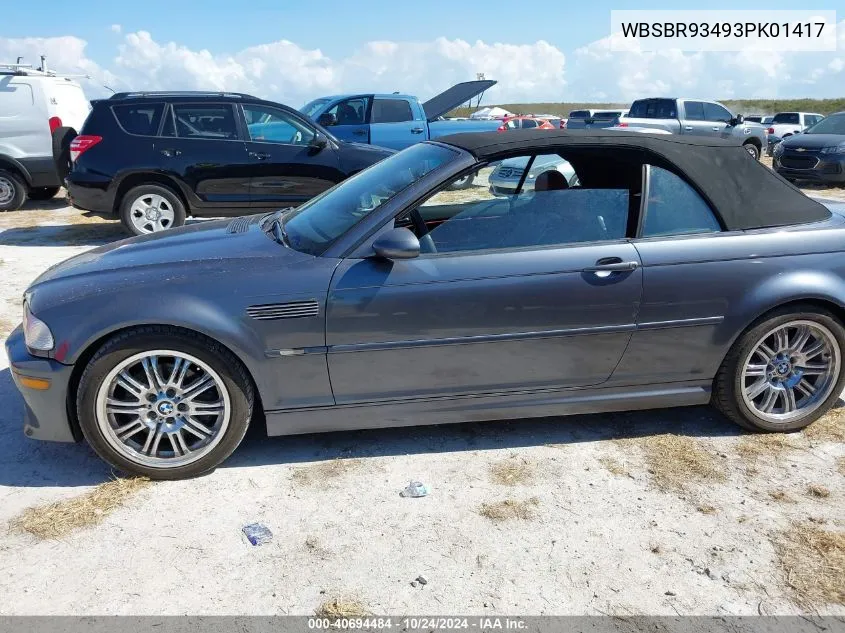 2003 BMW M3 VIN: WBSBR93493PK01417 Lot: 40694484