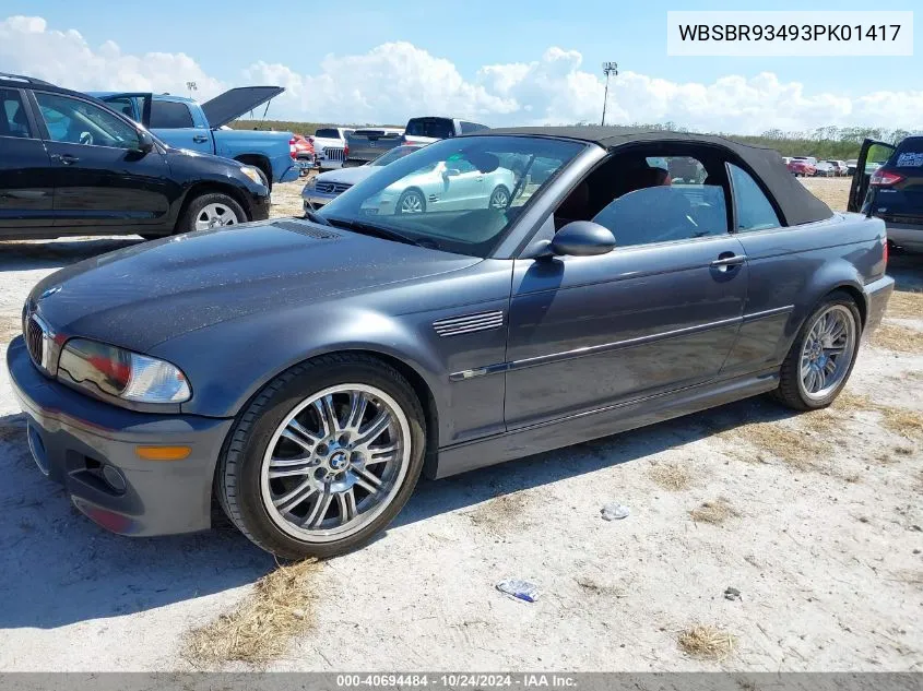 2003 BMW M3 VIN: WBSBR93493PK01417 Lot: 40694484