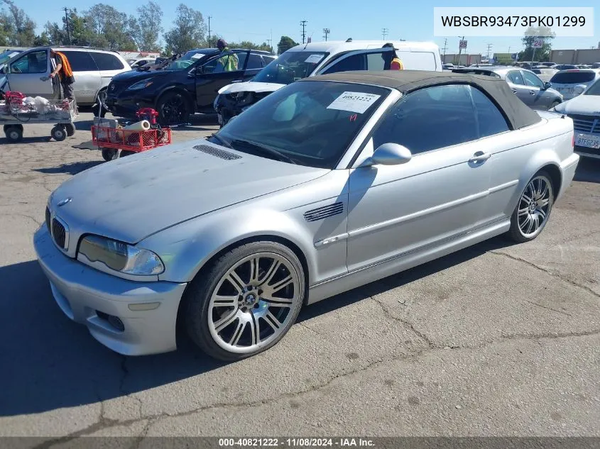 2003 BMW M3 VIN: WBSBR93473PK01299 Lot: 40821222