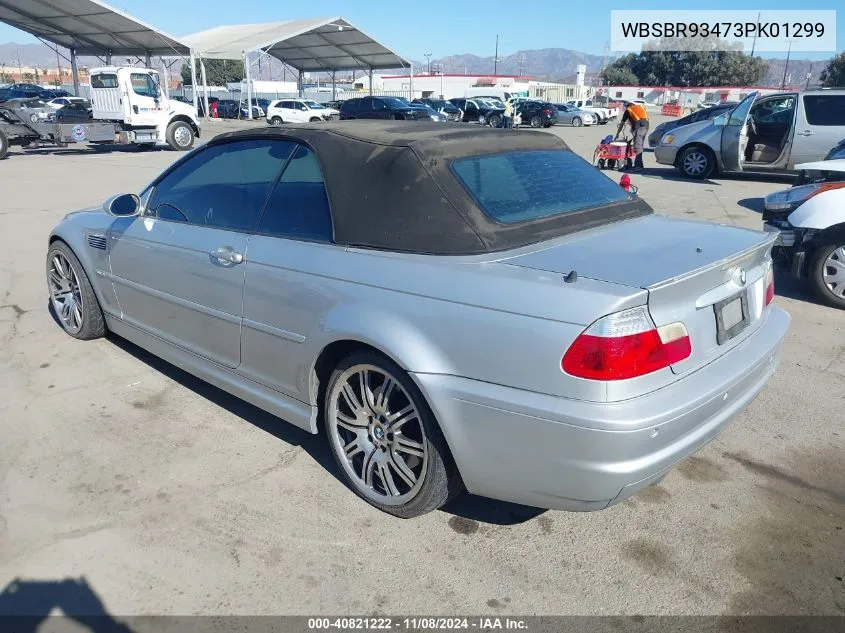 2003 BMW M3 VIN: WBSBR93473PK01299 Lot: 40821222