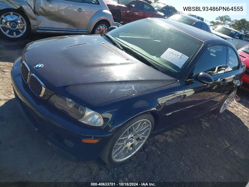 2006 BMW M3 VIN: WBSBL93486PN64555 Lot: 40633701