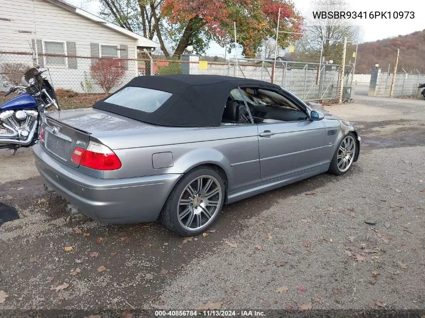 2006 BMW M3 VIN: WBSBR93416PK10973 Lot: 40856784