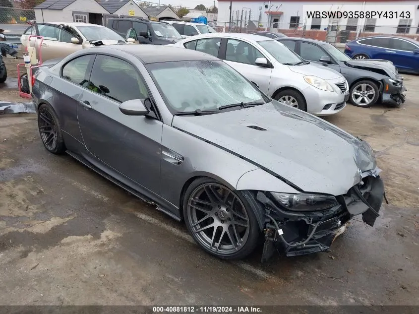 2008 BMW M3 VIN: WBSWD93588PY43143 Lot: 40881812