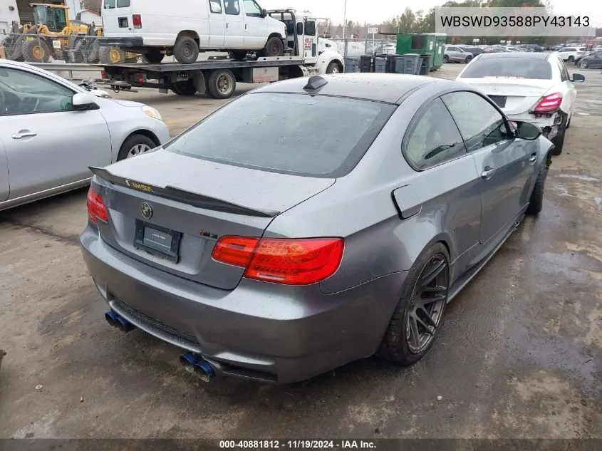 2008 BMW M3 VIN: WBSWD93588PY43143 Lot: 40881812