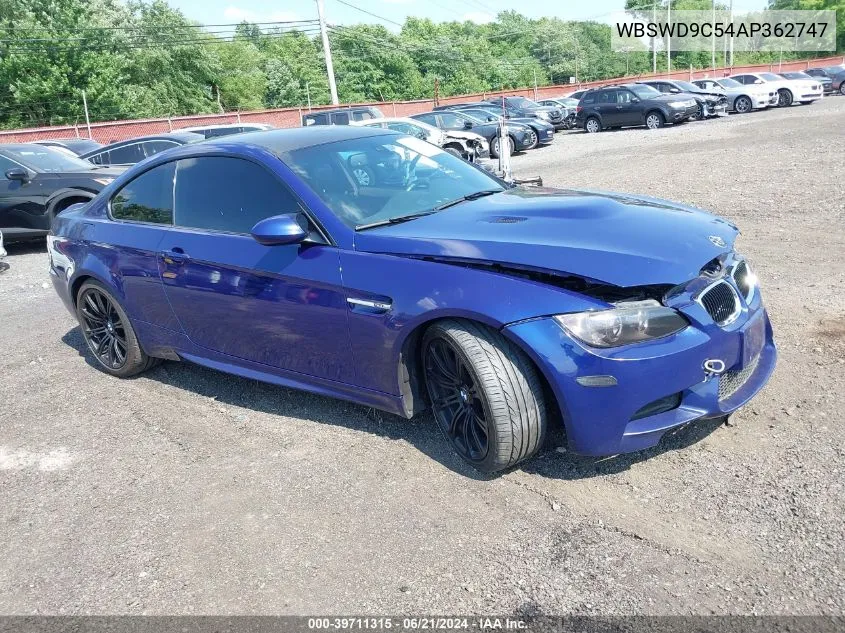 2010 BMW M3 VIN: WBSWD9C54AP362747 Lot: 39711315