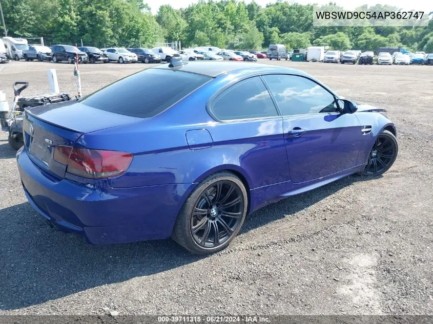 2010 BMW M3 VIN: WBSWD9C54AP362747 Lot: 39711315