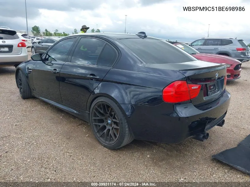 2011 BMW M3 VIN: WBSPM9C51BE698986 Lot: 39931174