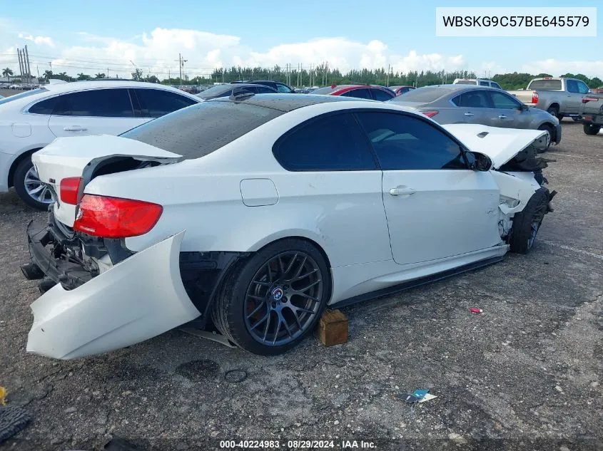 2011 BMW M3 VIN: WBSKG9C57BE645579 Lot: 40224983