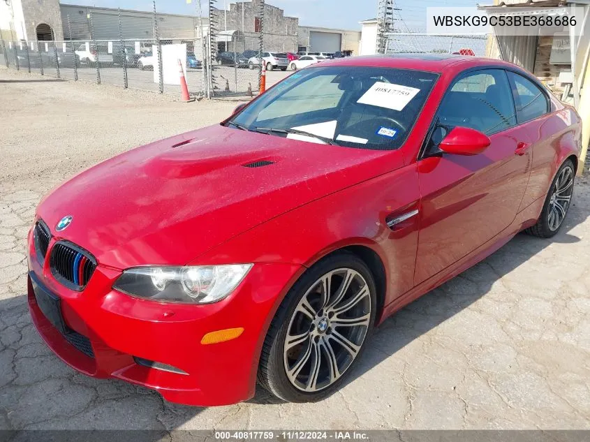 2011 BMW M3 VIN: WBSKG9C53BE368686 Lot: 40817759