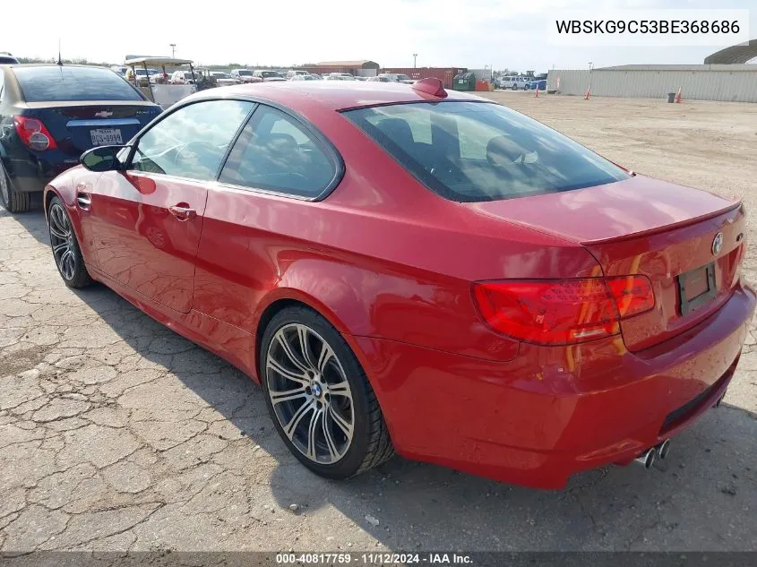 2011 BMW M3 VIN: WBSKG9C53BE368686 Lot: 40817759