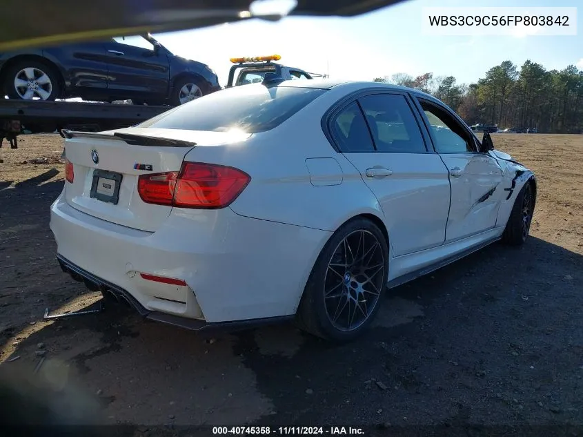 2015 BMW M3 VIN: WBS3C9C56FP803842 Lot: 40745358