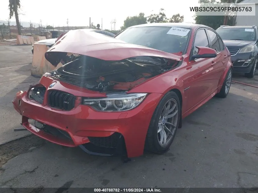 2015 BMW M3 VIN: WBS3C9C59FP805763 Lot: 40788782