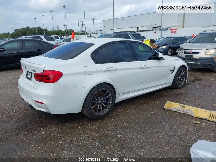 2017 BMW M3 VIN: WBS8M9C51H5G42465 Lot: 40752663