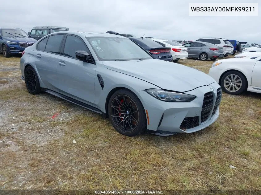 2021 BMW M3 Competition VIN: WBS33AY00MFK99211 Lot: 40514667