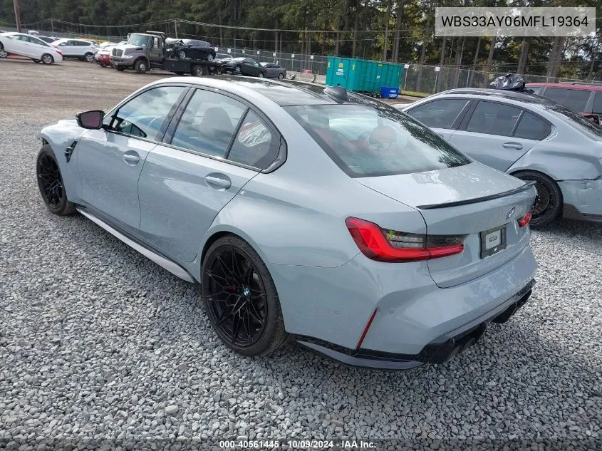 2021 BMW M3 Competition VIN: WBS33AY06MFL19364 Lot: 40561445