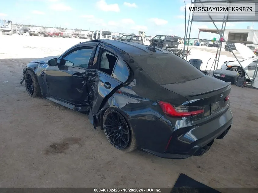 2021 BMW M3 Sedan VIN: WBS53AY02MFK99879 Lot: 40702425